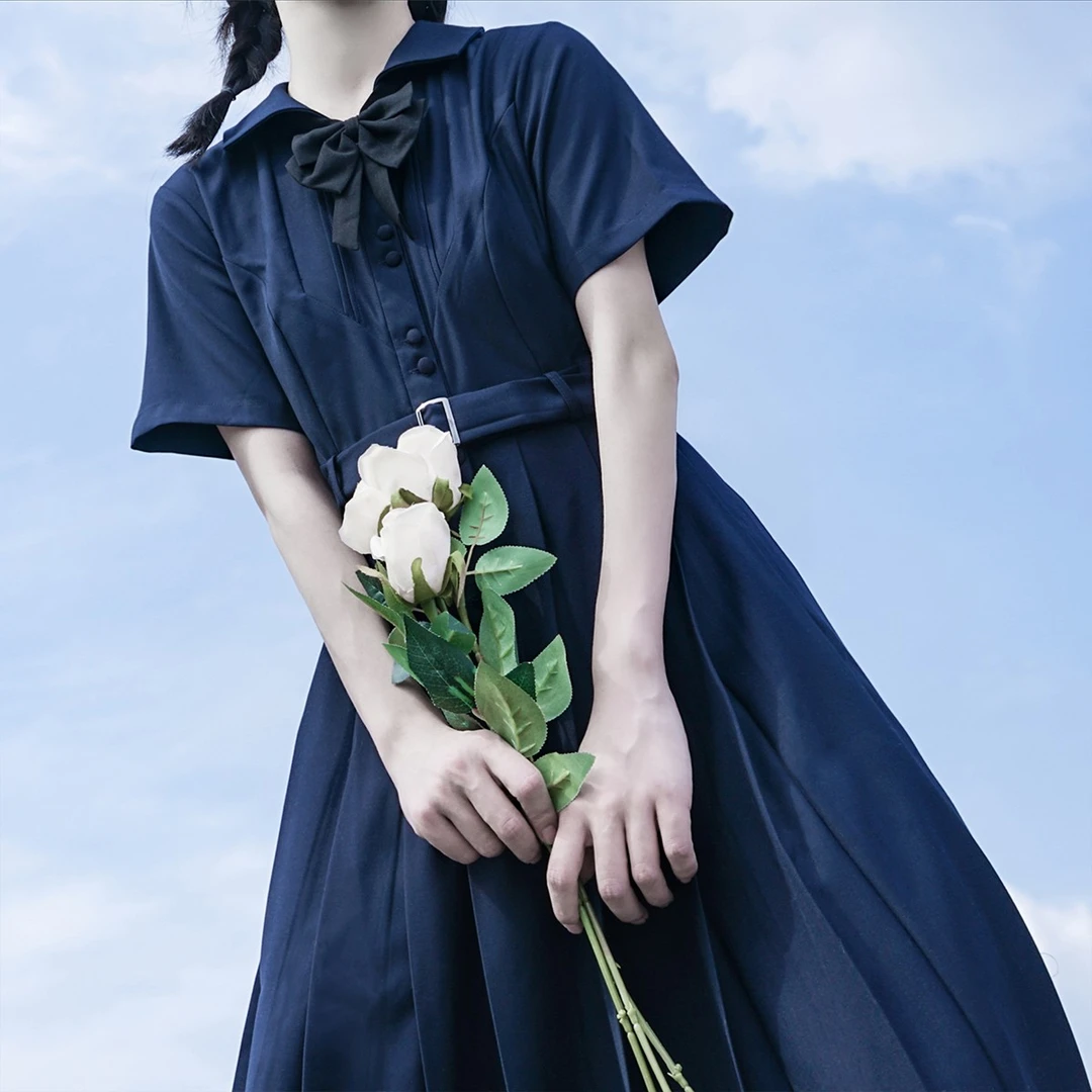 樱花家族原创jk制服【昭本野矢】盛夏服短袖学生连衣裙收腰夏季女