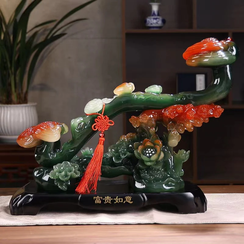 富贵如意摆件中式家居客厅装饰品电视柜高档玄关摆设房间工艺礼品