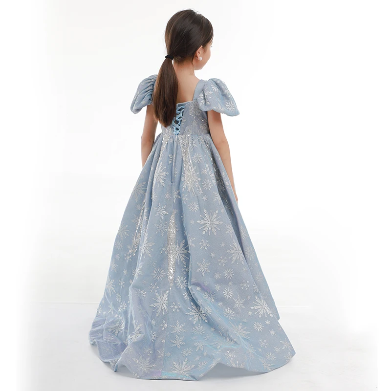 XYM1589301夏羽墨高端儿童礼服蓝色重工高级连衣裙走秀钢琴晚礼服