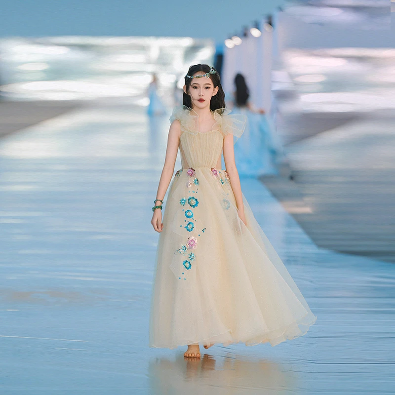 310LM804夏羽墨儿童礼服女童婚纱公主花童婚礼生日钢琴走秀演出服