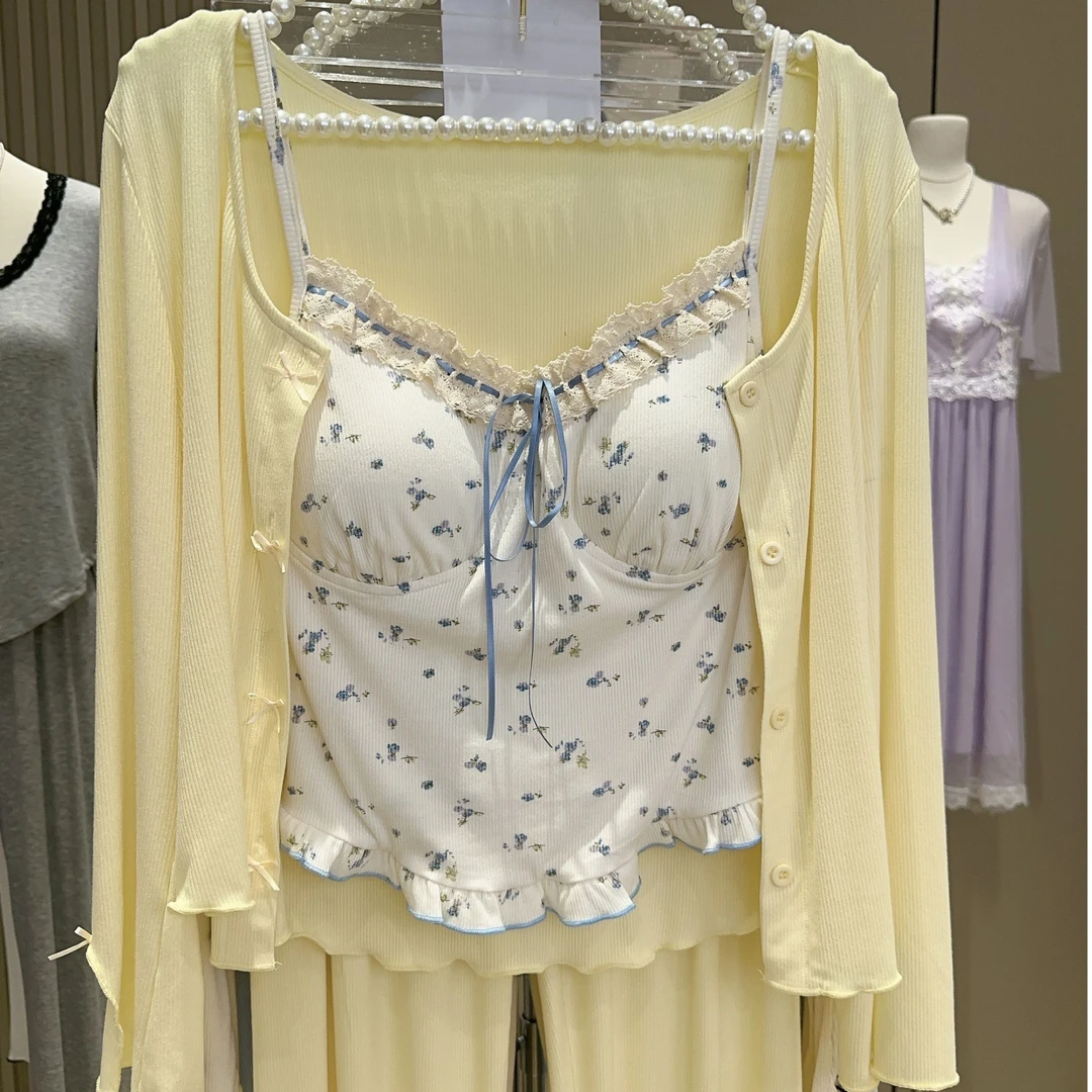 『柔情蜜语』纯欲风韩版女士三件套家居服