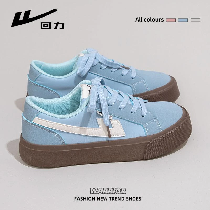 回力女鞋帆布鞋女2025冬季新款厚底休闲板鞋蓝色经典款运动小白鞋