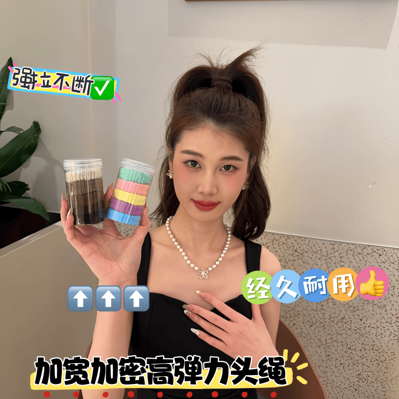 2024春夏新款加宽加密高弹力无痕不伤发发圈头绳扎头发皮筋