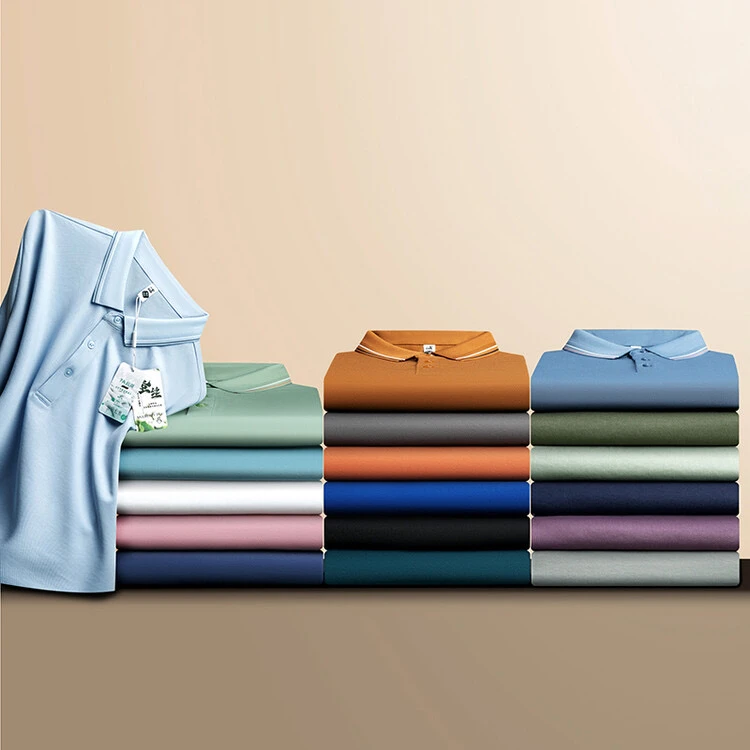 【桑蚕丝】男士透气短袖T恤2025透气夏季新款商务休闲polo衫1-100