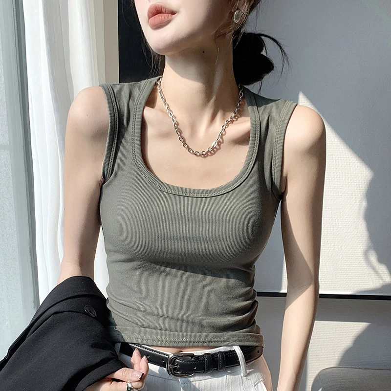 春夏季新款小背心吊带内搭无袖上衣女外穿潮辣妹百搭打底纯色上衣