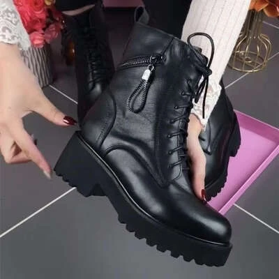 2024短靴女秋冬季爆款防水新款女鞋子粗跟加绒英伦风马丁靴