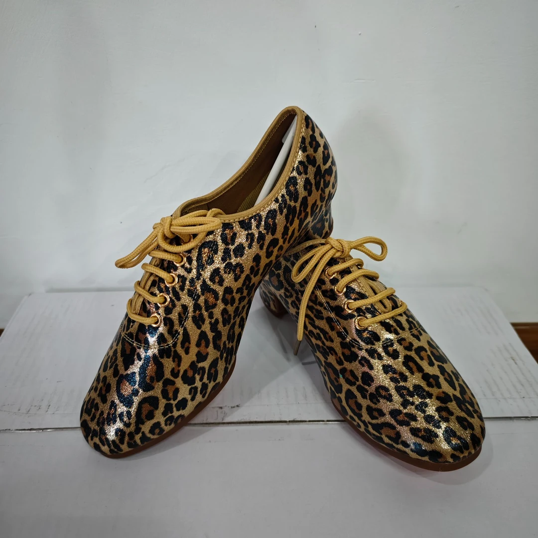 海云丹斯①X1豹纹休闲时尚软底交谊舞国标舞摩登舞鞋