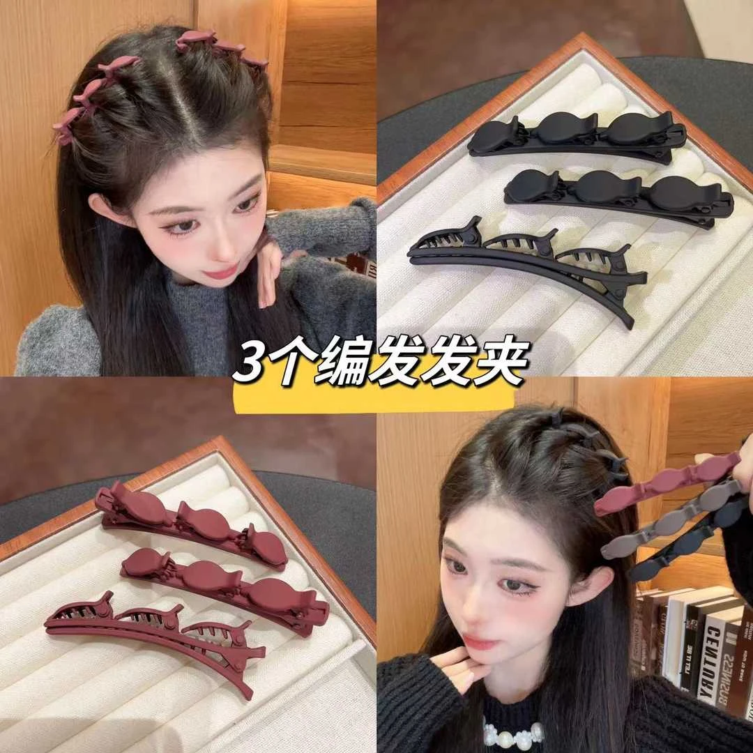 网红新款编发发夹碎发整理神器刘海前额夹子头饰发卡侧边鸭嘴夹子