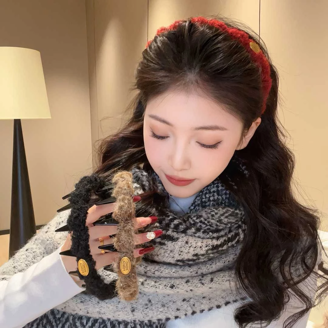 秋冬毛绒时尚发箍发饰头饰女洗脸头箍带齿防滑压发发箍发卡