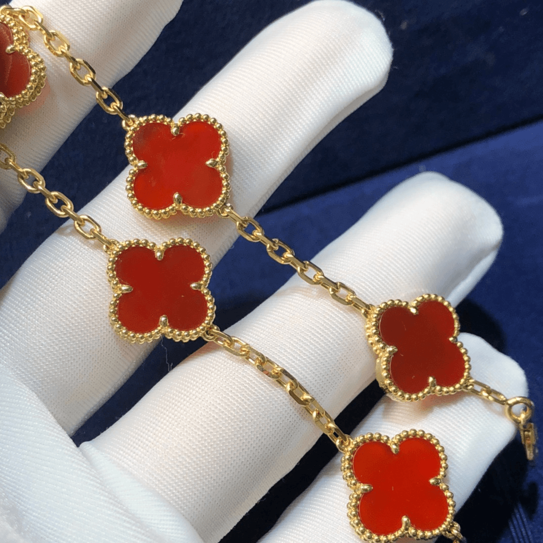 18k金红玛瑙手链