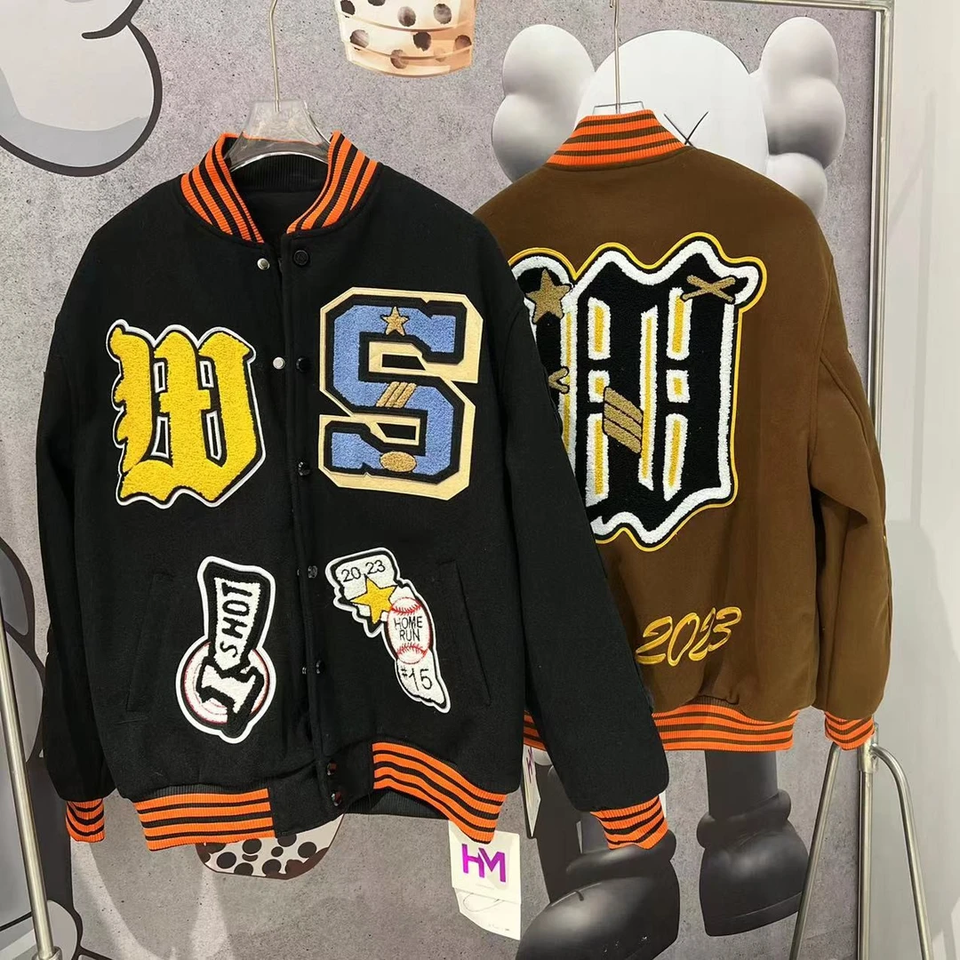 老男孩加厚加棉棒球服重工刺绣时尚休闲百搭情侣潮流夹克2293