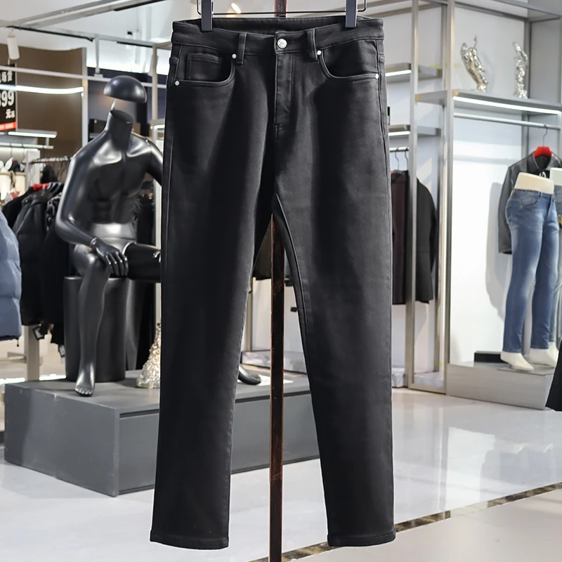 秋冬青年  修身加绒牛仔裤3374