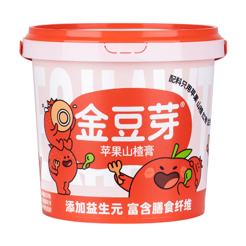 金豆芽苹果山楂膏秋冬冲饮开味一桶wq