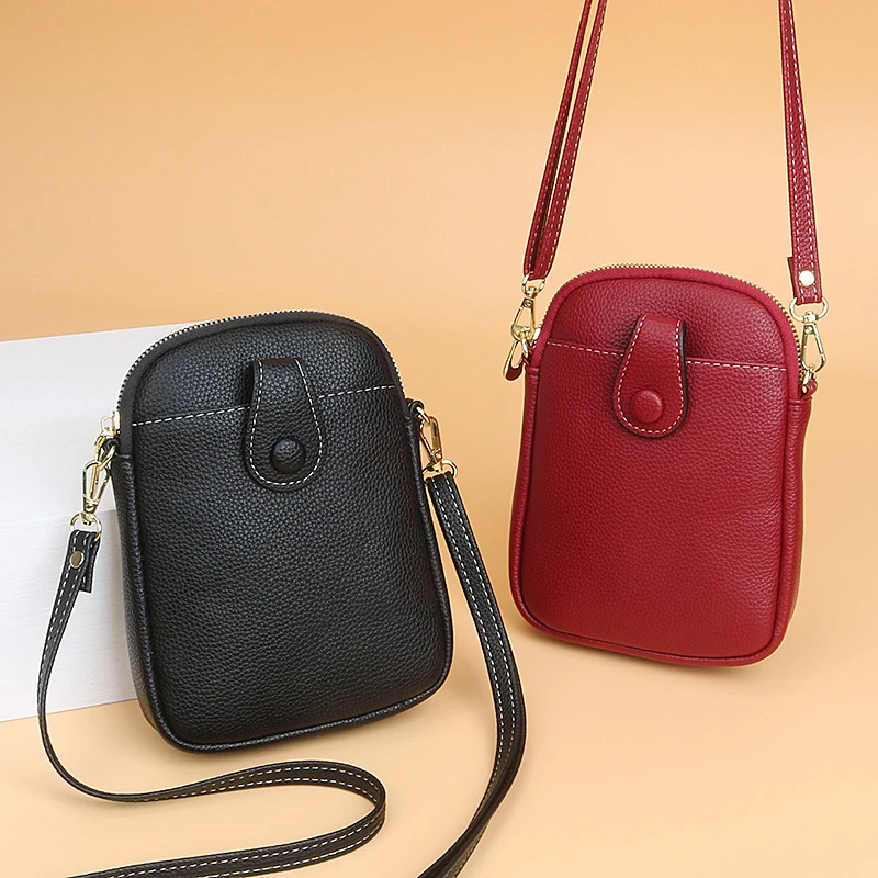 软皮手机包包女时尚简约斜挎包新款百搭单肩包洋气妈妈包休闲包潮
