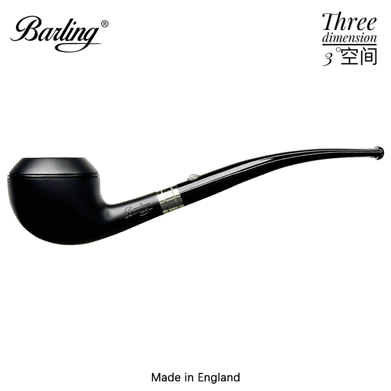 Barling英国巴林Ye Old Wood系列1830型黑色哑光面弯式石楠木烟斗
