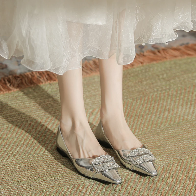 法式尖头浅口时尚百搭小众平底单鞋ZDW22-5