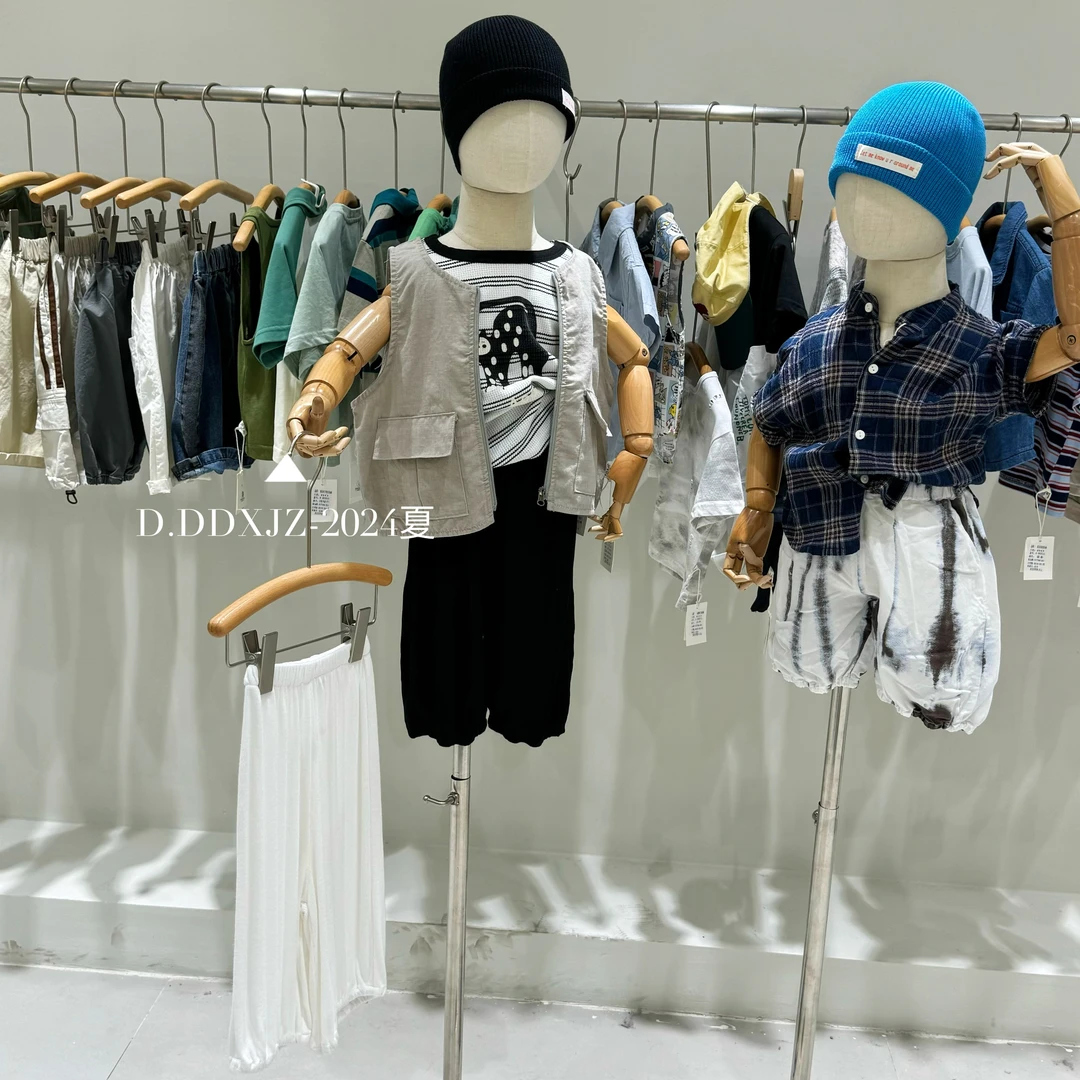 【夏款.上新】滚滚家韩系简约儿童时尚百搭工装无袖马甲外套80101