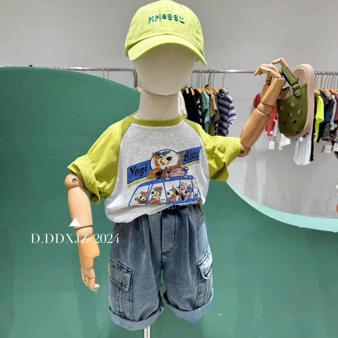 【六一.专场】滚滚家夏季上新 高颜值 插肩袖 拼色 短袖T恤 80120