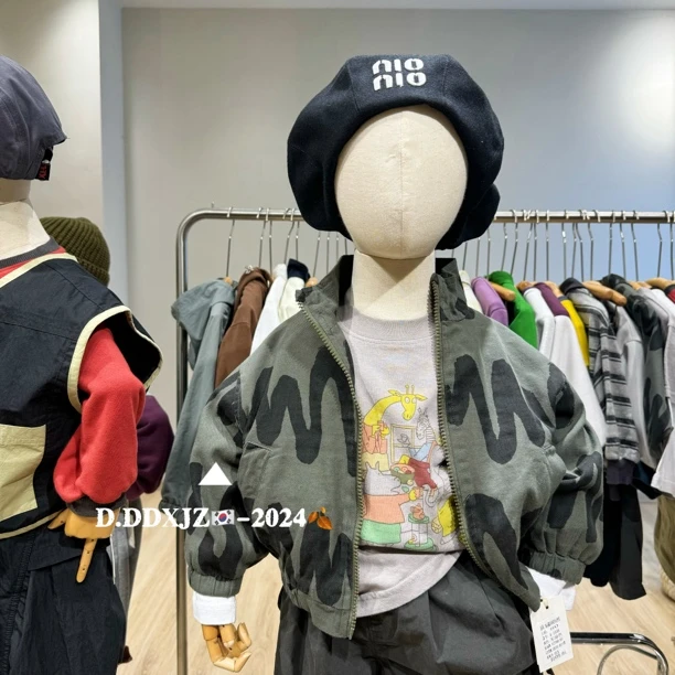 滚家原创儿童韩版长袖满身印花夹克外套1058