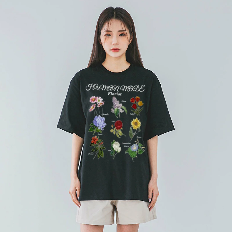 H.M夏季新款短袖T恤女纯棉上衣黑色白色打底衫时尚百搭宽松衣服