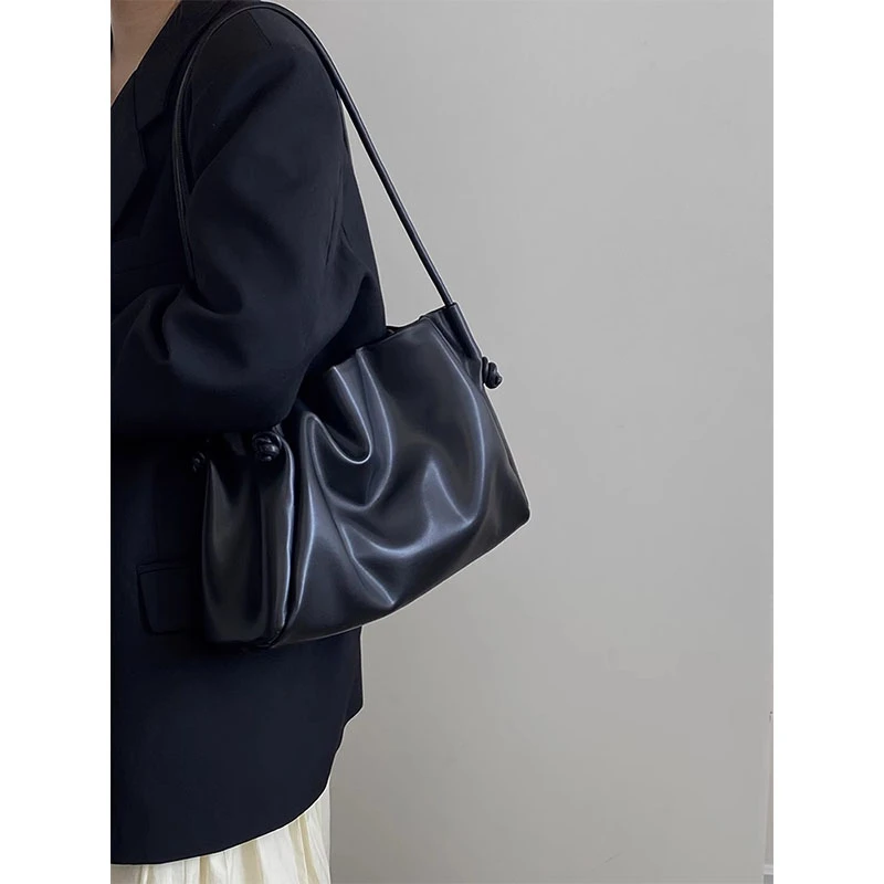 98【简约大包黑】小众设计韩系通勤大容量托特包百搭单肩手提包