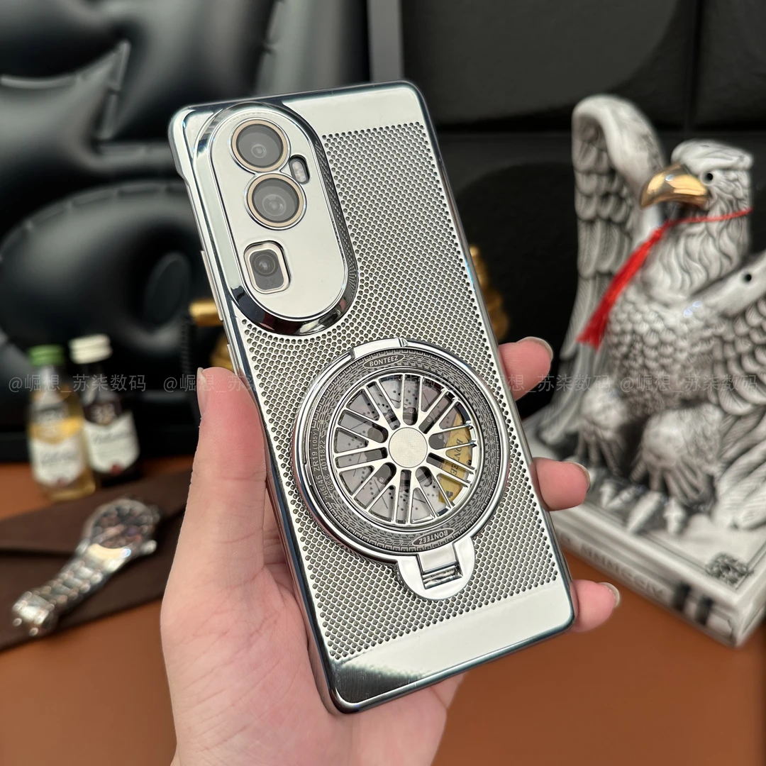 新款解压陀螺支架适用OPPOReno10Pro手机壳镜头膜超薄散热防摔壳