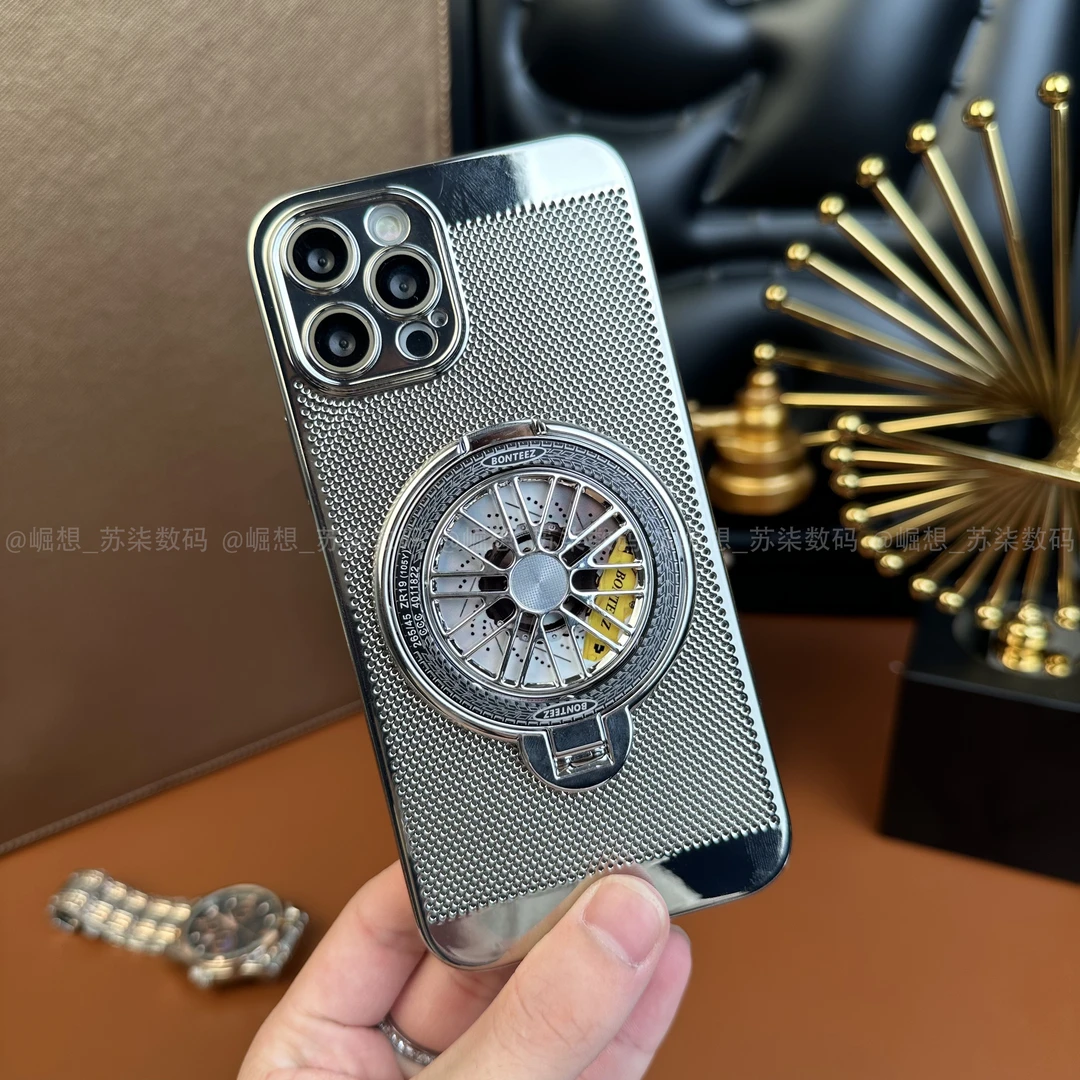 新款解压陀螺支架适用苹果12ProMax手机壳镜头膜超薄散热防摔壳