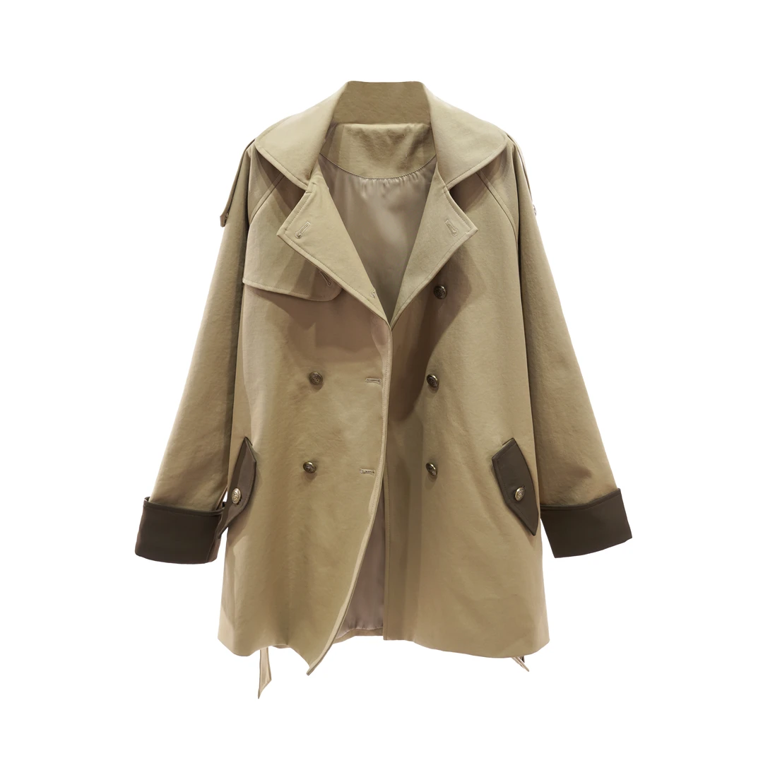 酷飒气质高级感风衣秋季时尚百搭女士简约外套F593600