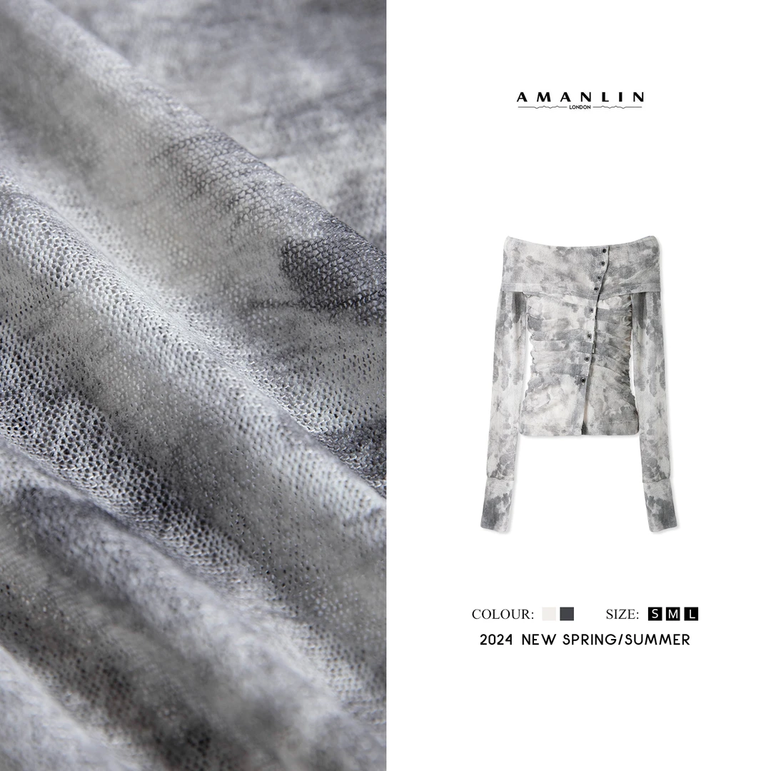 秋季新款时尚轻熟分褶皱设计感一字肩上衣L592700