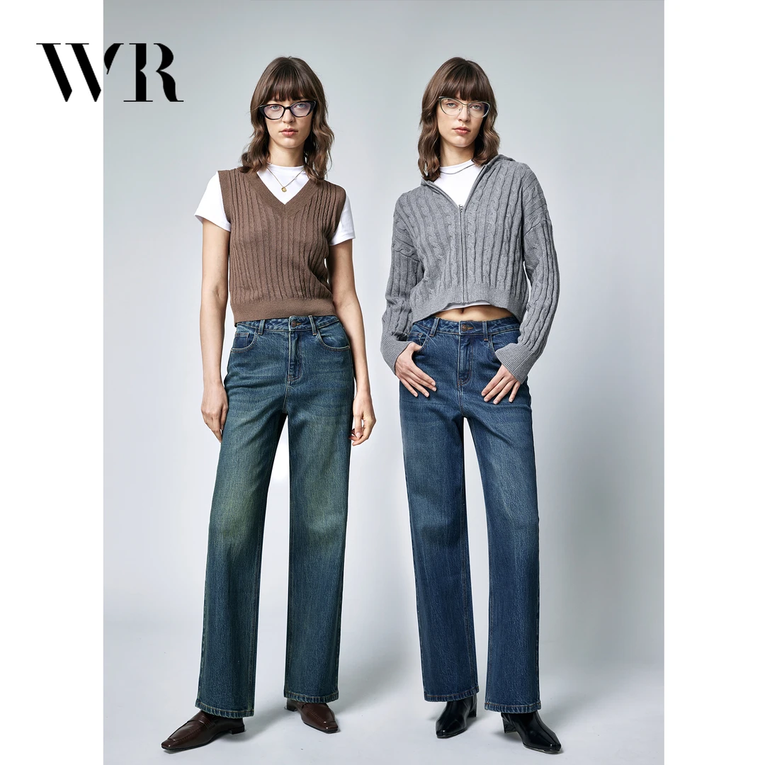 WR【正A版型】高级随性 微阔腿A字版型直筒长裤女AU0802