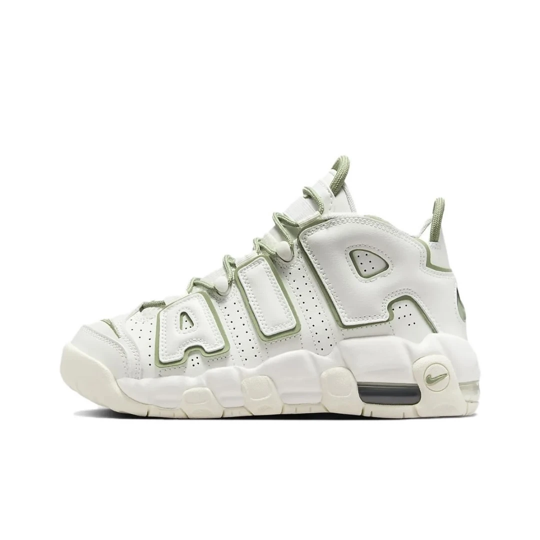 NIKE/耐克大童奶白绿MORE UPTEMPO GS潮流运动鞋篮球鞋FQ8211-100