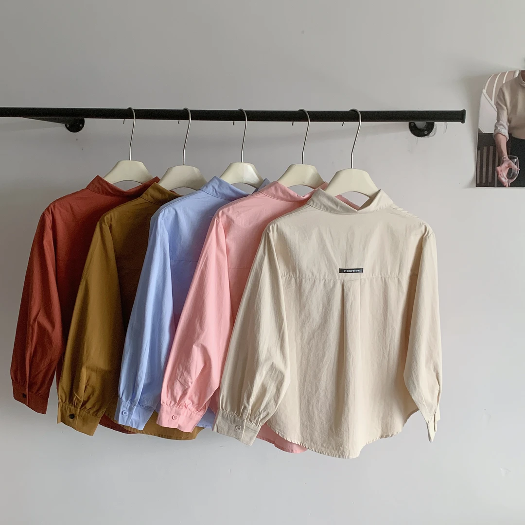 【小个子精选】秋季百搭休闲衬衫纯色时尚衬衣