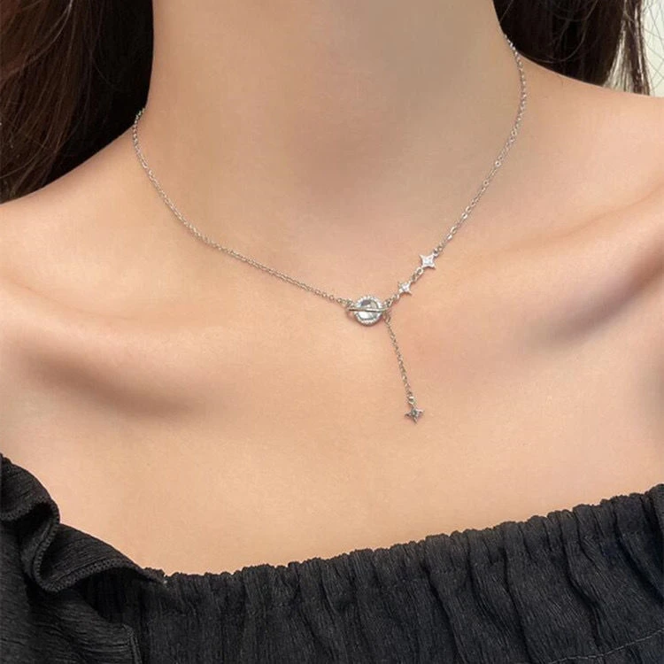 钛钢项链 气质百搭ins设计感星球项链女高级小众轻奢吊坠锁骨链