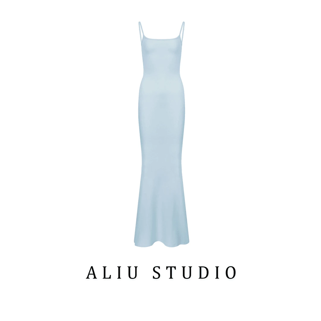 辣妹性感高弹力露背连衣裙收腰显瘦气质吊带Skims长裙