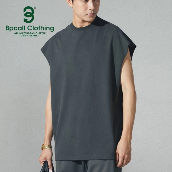 BPCALL恶霸背心廓形落肩高街风格宽松纯棉基础健身运动背心男款