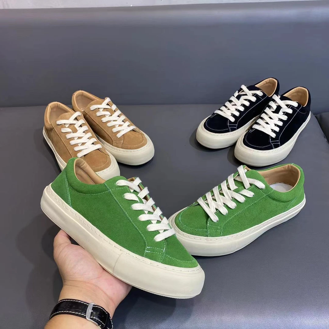 欧洲站小众潮牌男士运动休闲鞋时尚舒适百搭皮面低帮潮流防滑男鞋