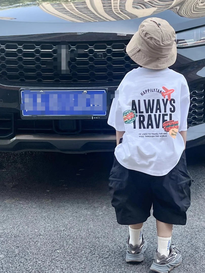 【坐飞机去旅行】T恤夏季棉短袖男童韩版时尚宽松潮流帅气洋气酷