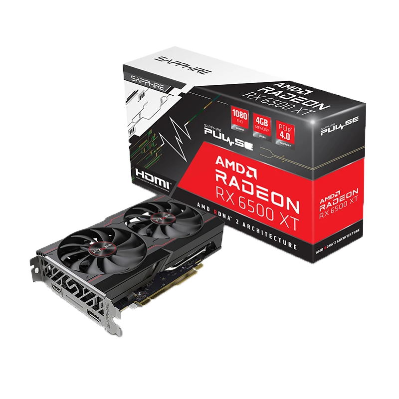 蓝宝石RX6500XT 4G 白金办公剪辑游戏吃鸡电竟台式机电脑独立显卡