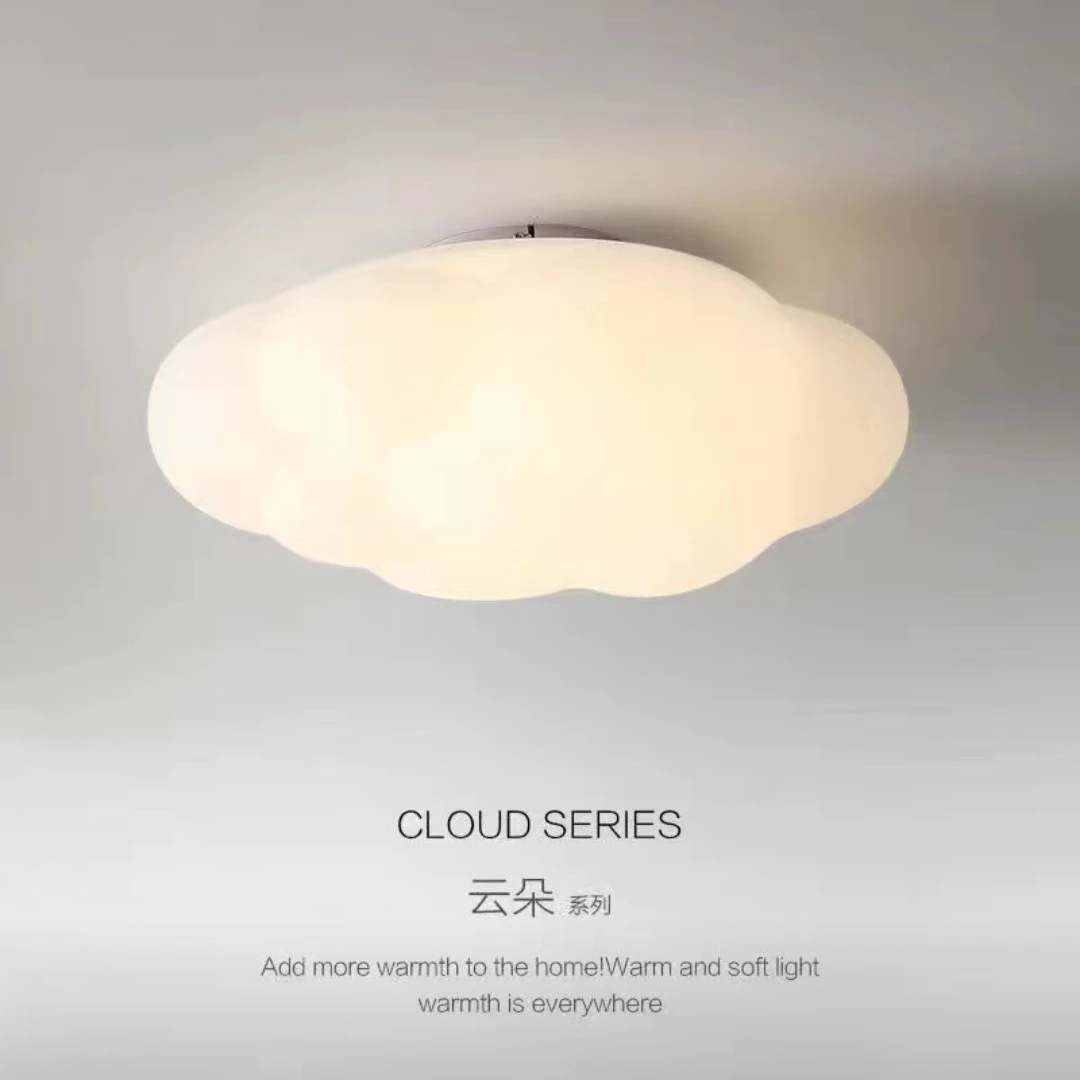 云朵吸顶灯中山灯具灯饰月球幼儿园房间奶油风卧室吸顶灯简约女孩