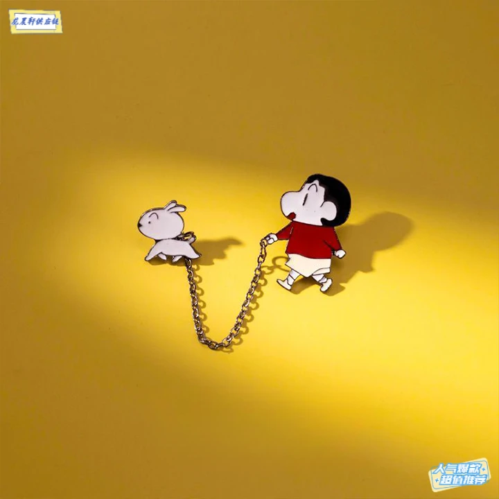 日系ins时尚可爱蜡笔小新胸针情侣创意徽章卡通扣针书包卫衣配饰