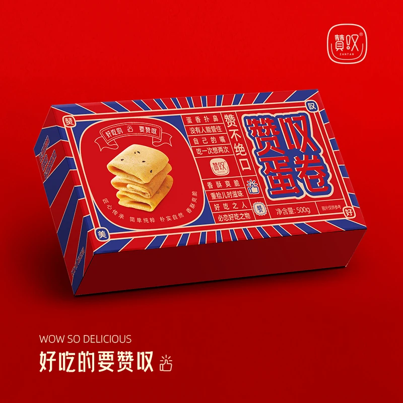 赞叹鸡蛋卷480g香酥网红零食办公室送礼佳品原芝麻露思同款苹果干