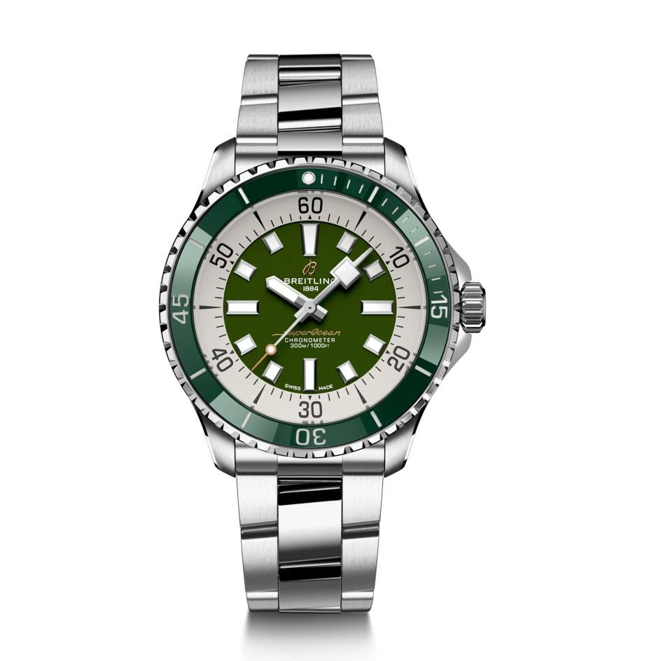 未使用 BREITLING/百年灵 超级海洋系列机械腕表/44径/翠绿盘