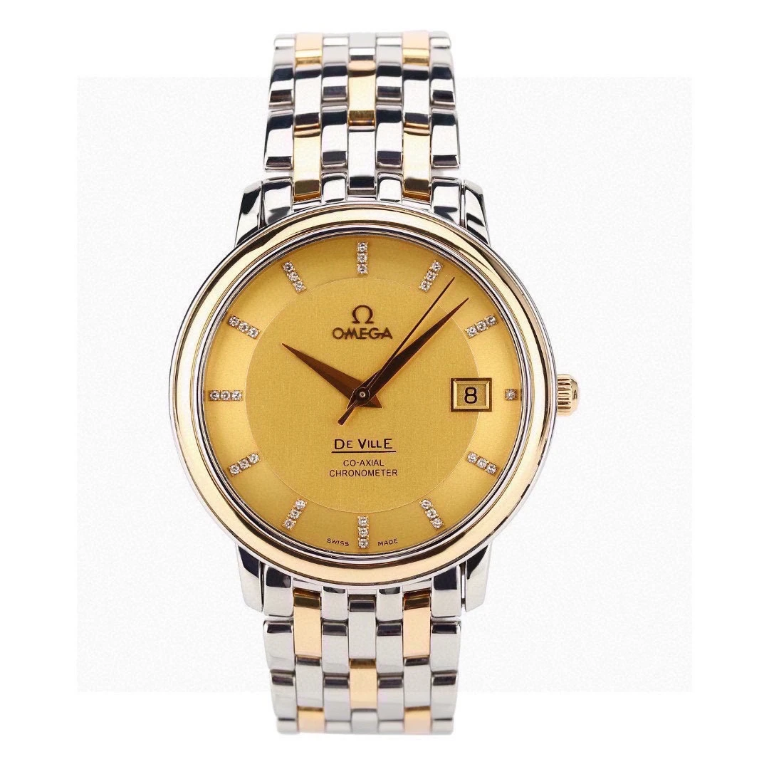 99新 Omega/欧米茄 碟飞系列男士机械腕表/37表径/公价49200带钻