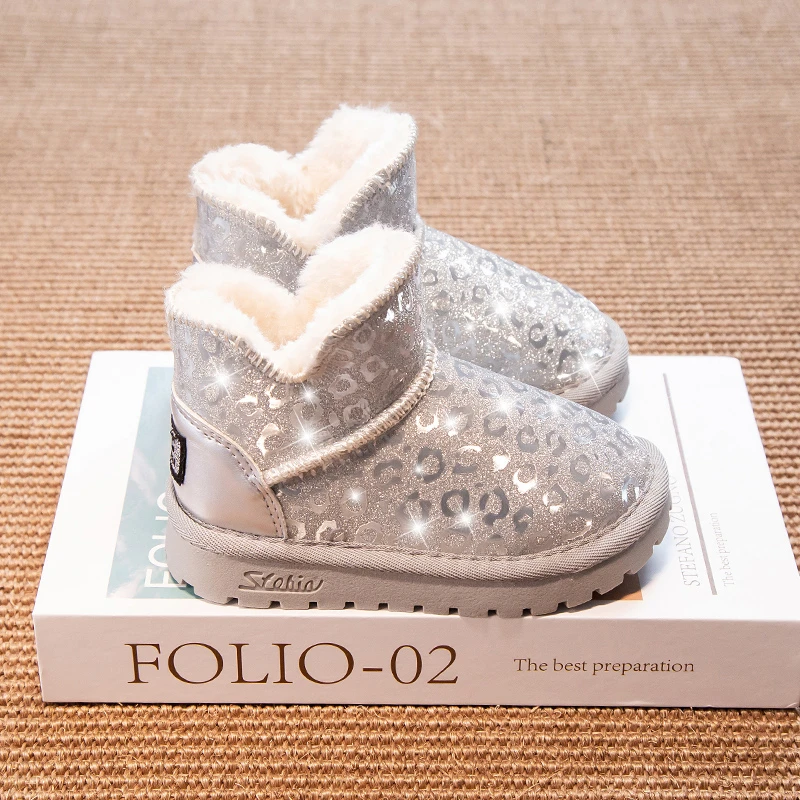 女童冬靴加绒保暖大棉靴2023冬季新时尚公主靴东北加厚儿童雪地靴