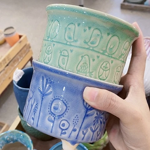 陶瓷20CM以下印章小蓝，小绿