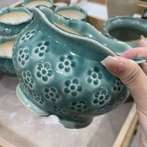 陶瓷印章绿花11111111