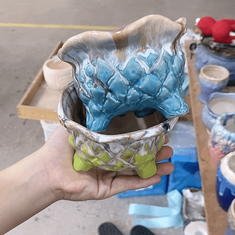 陶瓷20CM以下Q286天蓝，浅绿