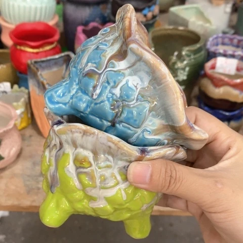 陶瓷20CM以下q286天蓝，浅绿