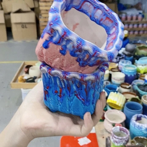 陶瓷20CM以下Q358粉，蓝