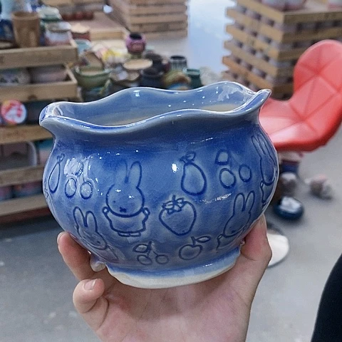 陶瓷20CM以下印章蓝兔